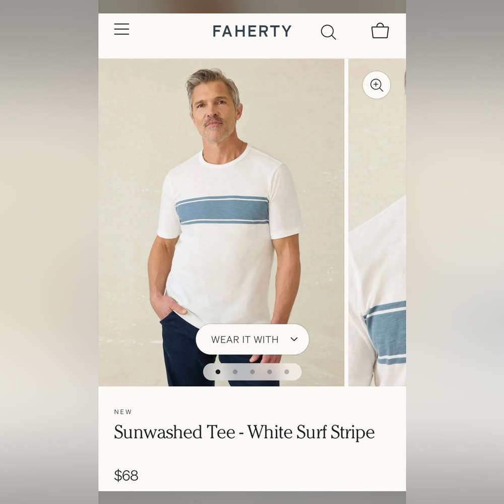 Faherty men's tee M NWT